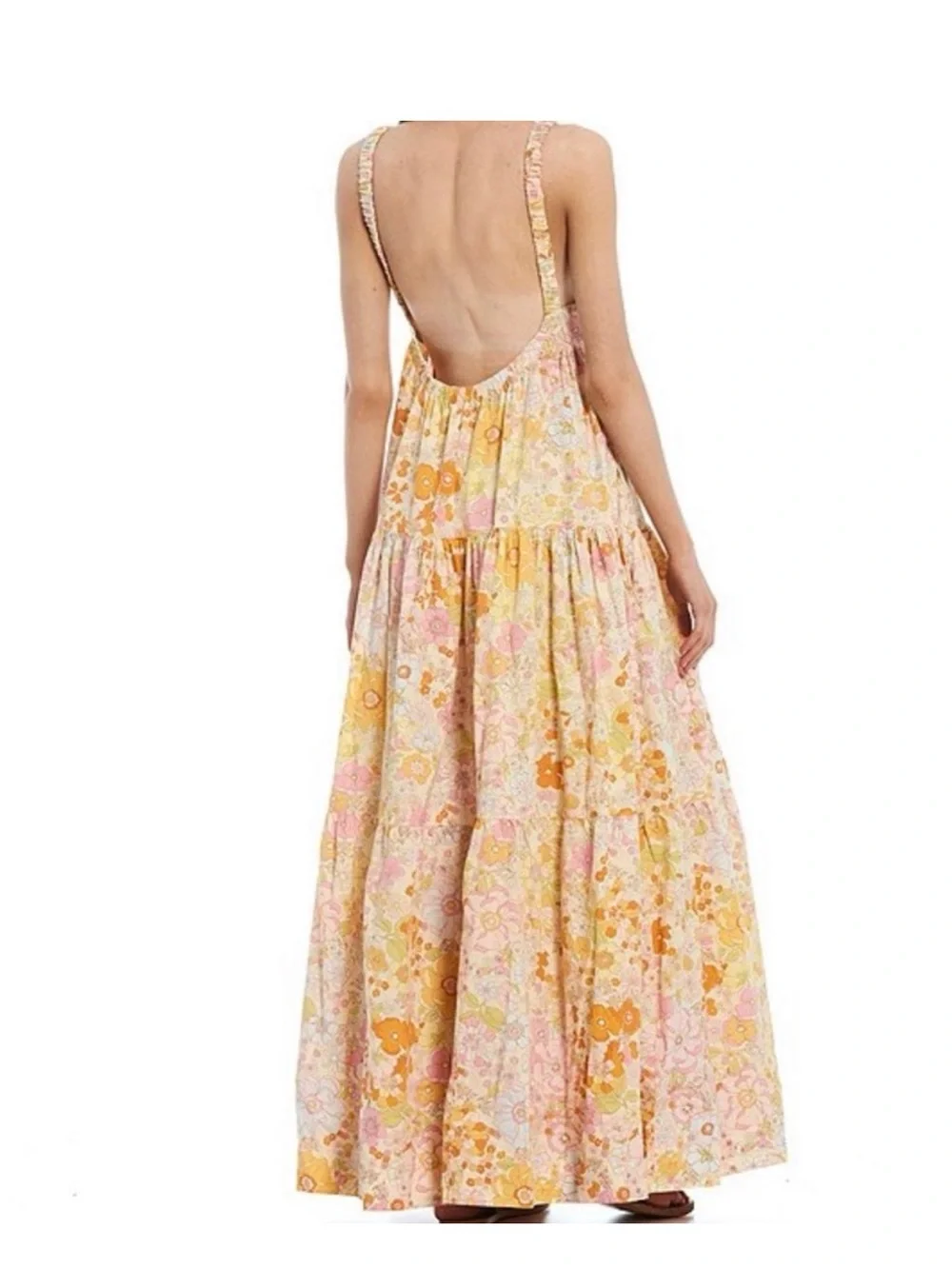 Free People Park Slope Floral Maxi Dress Light Combo XS
